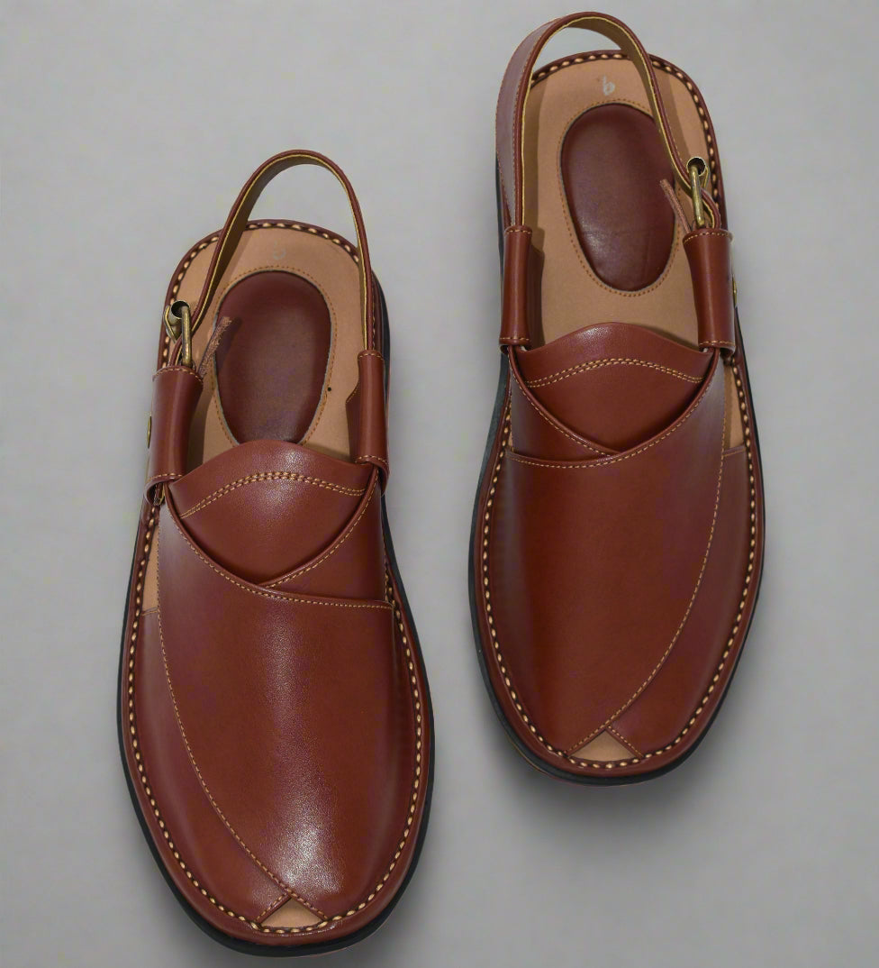 GoGo Red Leather Chappal