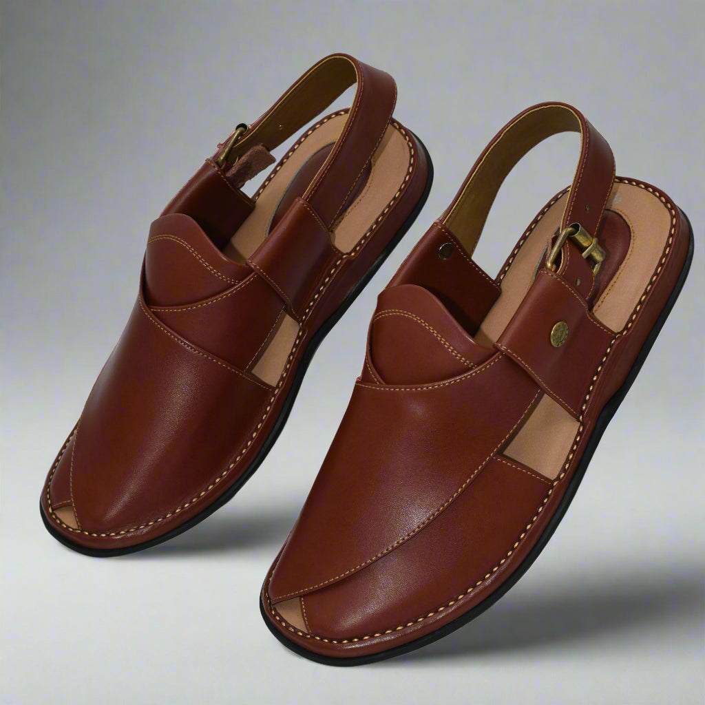 GoGo Red Leather Chappal