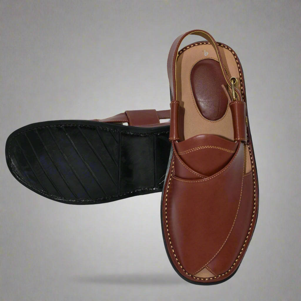 GoGo Red Leather Chappal