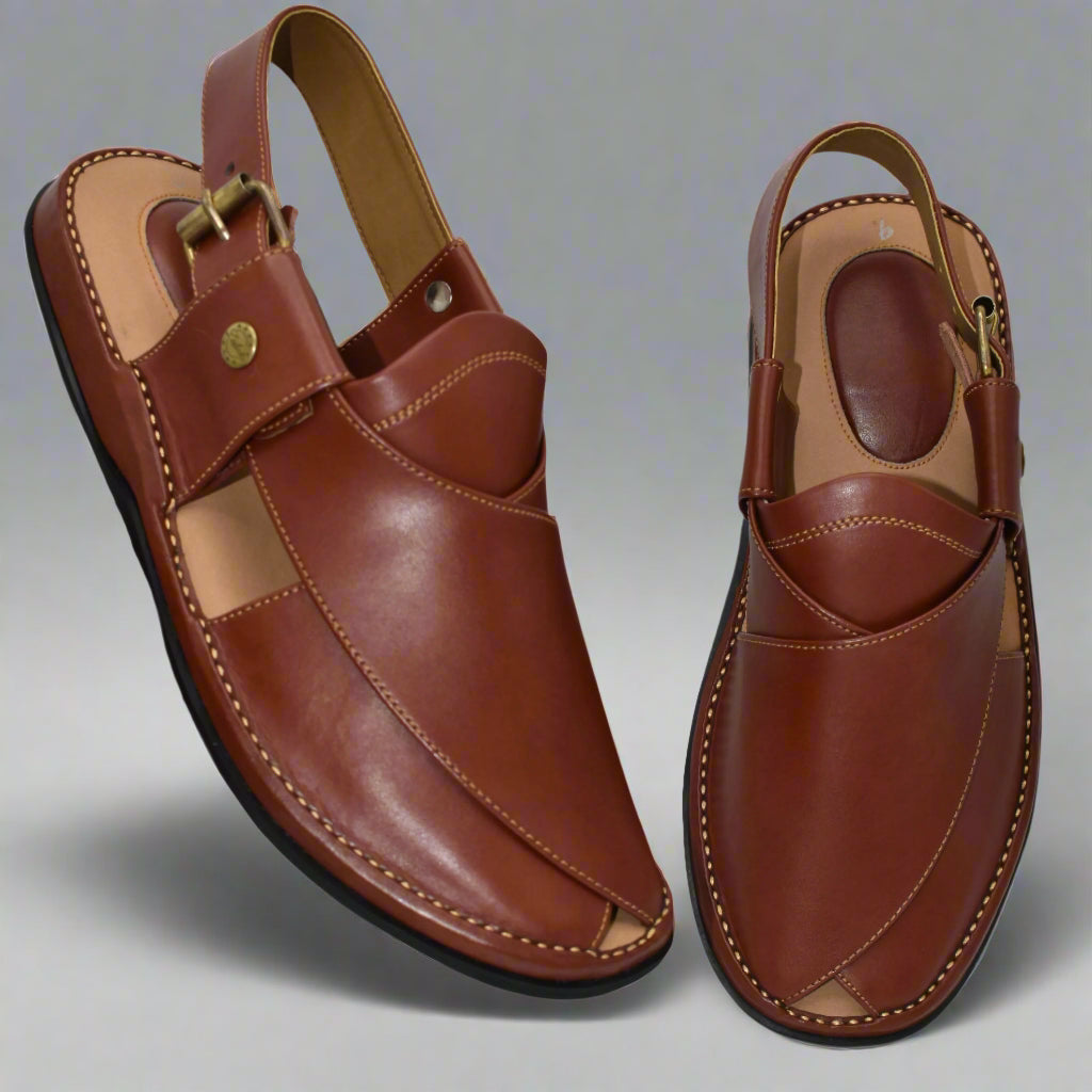 GoGo Red Leather Chappal
